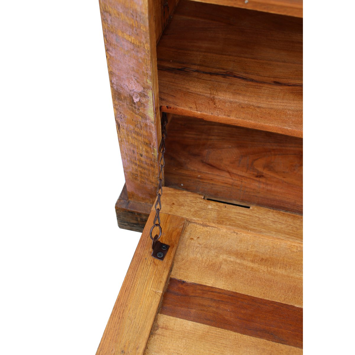 Schuhschrank aus Altholz bunt, 40 × 85 × 45 cm | VIA X SELECTION