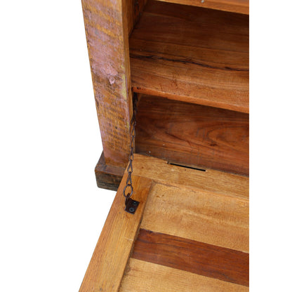 Schuhschrank aus Altholz bunt, 40 × 85 × 45 cm | VIA X SELECTION