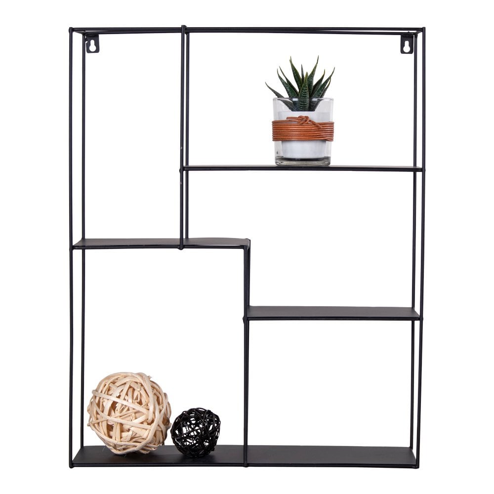 Metallregal aus schwarzem Stahl 40,5 × 10,5 × 50 cm | VIA X SELECTION
