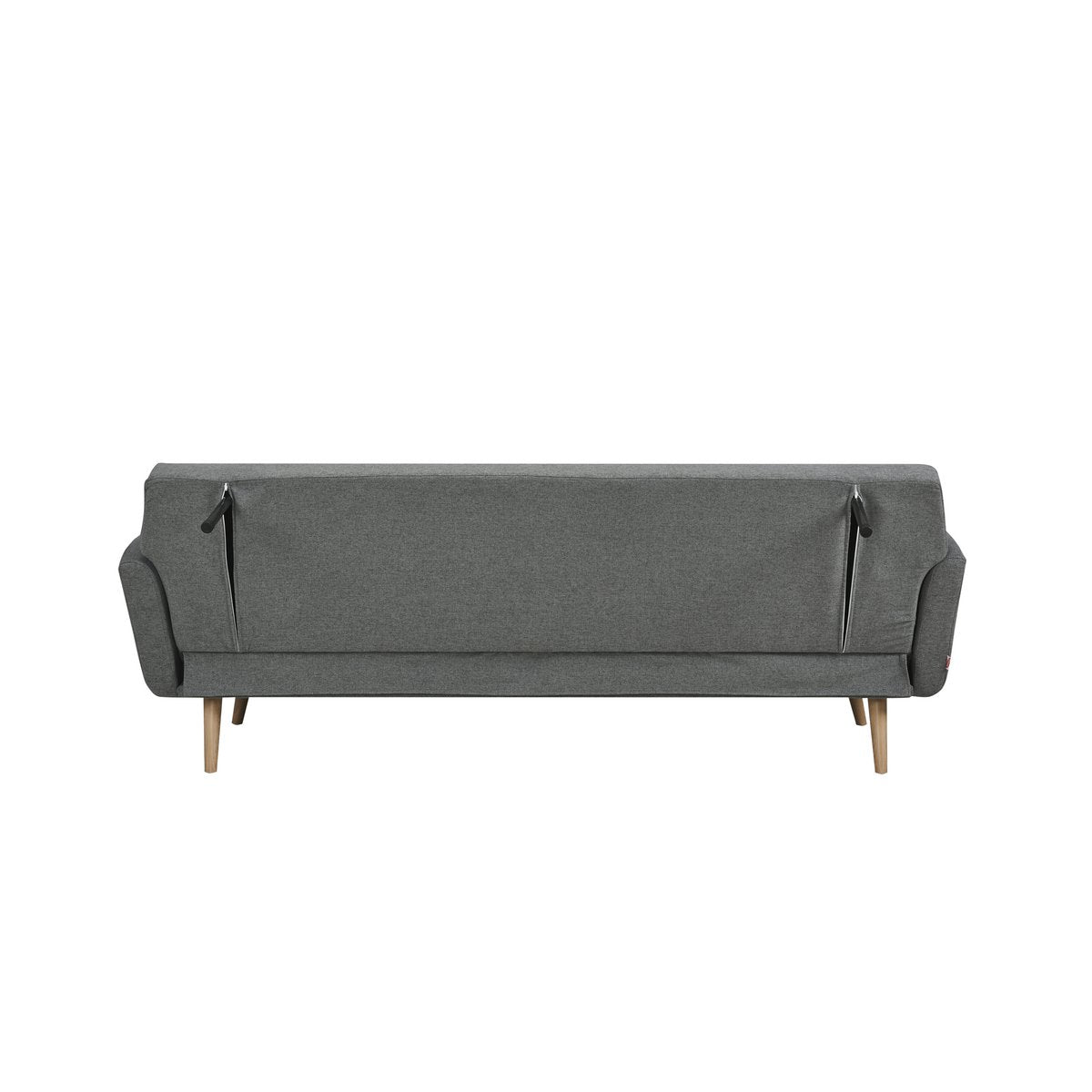 Schlafsofa in grauem Feinstrukturstoff mit Holzgestell | VIA X SELECTION
