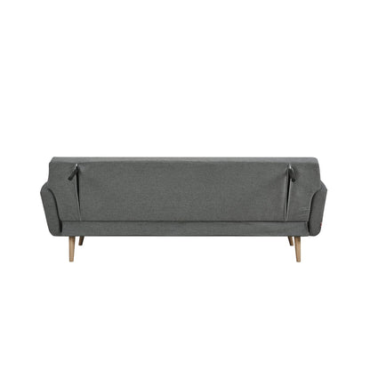 Schlafsofa in grauem Feinstrukturstoff mit Holzgestell | VIA X SELECTION
