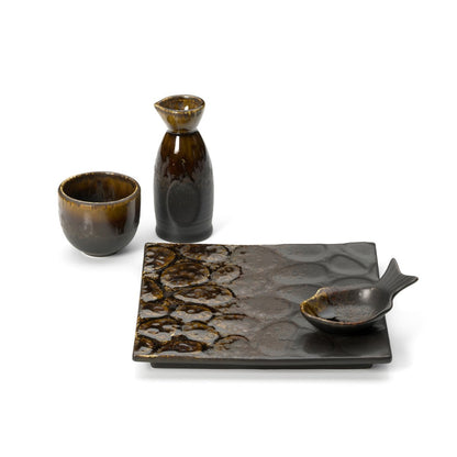 Sake-Ausgießer aus brauner Keramik 12,8 cm | VIA X SELECTION