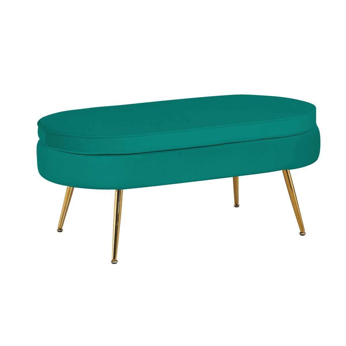 Ovaler Samt-Pouf Grün | VIA X SELECTION