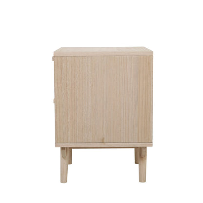 Nachttisch mit Rattangeflecht und zwei Schubladen, 42 × 36 × 50 cm | VIA X SELECTION