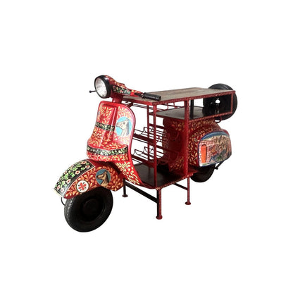 Bartisch aus recyceltem Scooter rot, 170 × 65 × 105 cm | VIA X SELECTION