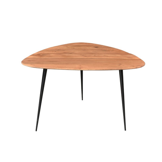 Dreieckiger Couchtisch aus Akazienholz und Metall, 86 × 80 × 47 cm | VIA X SELECTION