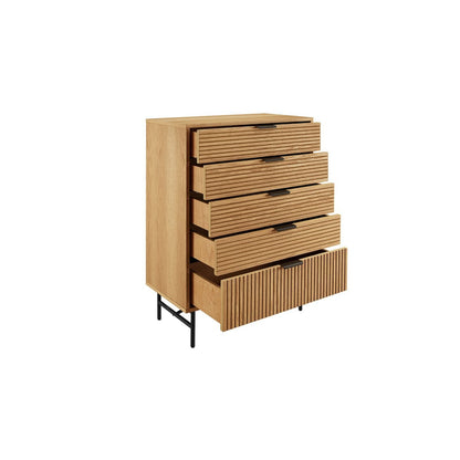 Hohe Kommode mit Eichenfront, 40 × 80 × 113 cm | VIA X SELECTION