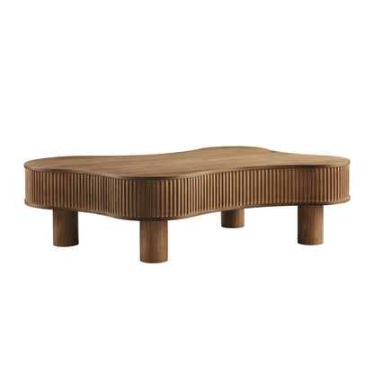Couchtisch aus Walnussfurnier mit Wellenkante, 116 × 77 × 32 cm | VIA X SELECTION