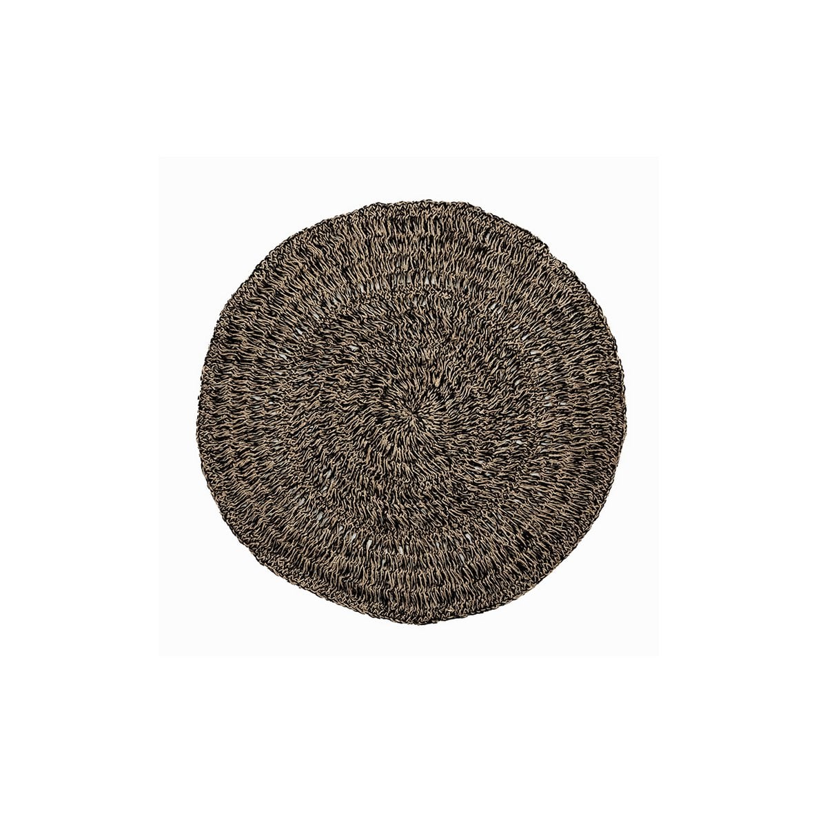 Runder Teppich aus Seegras natur-schwarz, Ø 100 cm | VIA X SELECTION