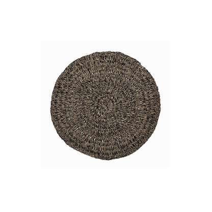 Runder Teppich aus Seegras natur-schwarz, Ø 100 cm | VIA X SELECTION