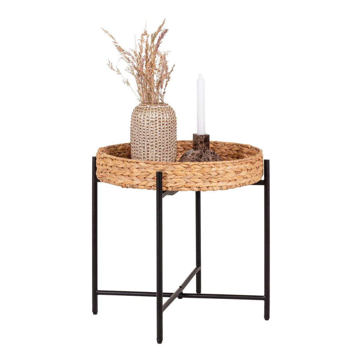 Runder Beistelltisch mit Wasserhyazinthe Ø 50 × 48,5 cm | VIA X SELECTION