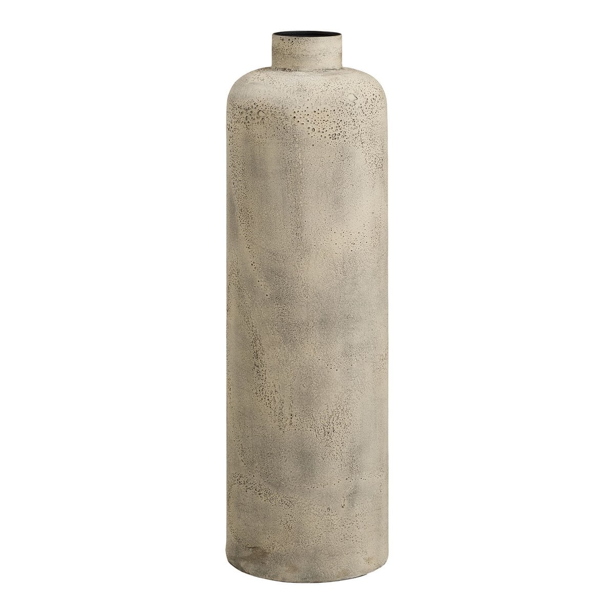 Sehr hoher Blumentopf aus Metall, Antik-Beige, Ø 24 × 78,5 cm | VIA X SELECTION