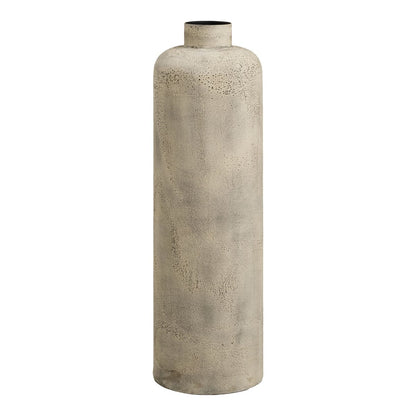 Sehr hoher Blumentopf aus Metall, Antik-Beige, Ø 24 × 78,5 cm | VIA X SELECTION