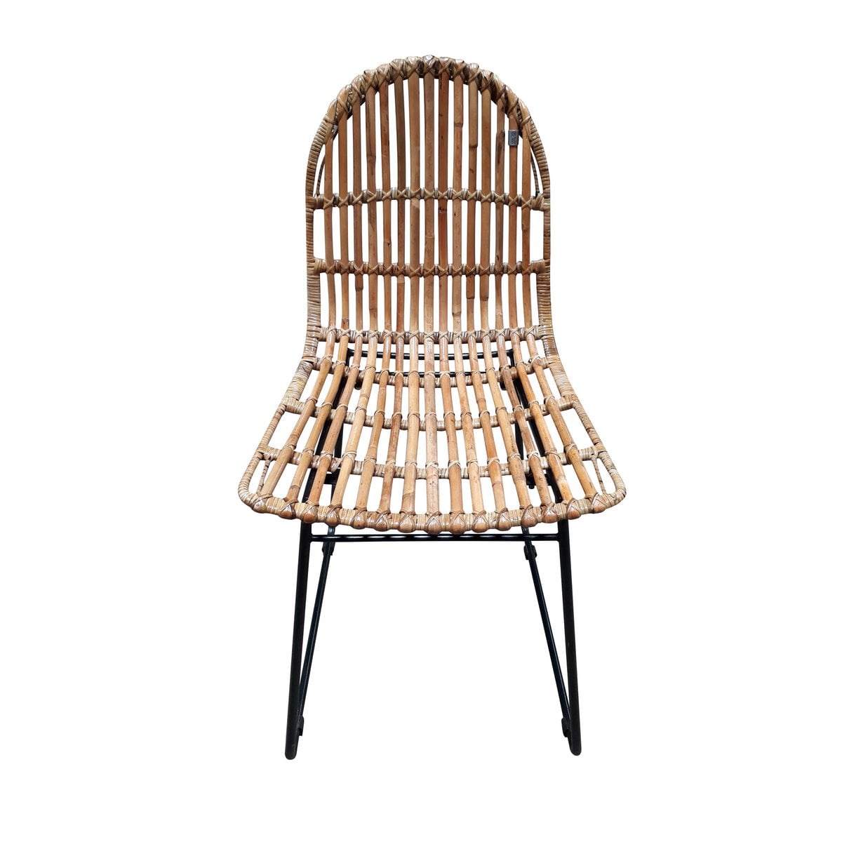TOM TAILOR Home Esszimmerstuhl aus Rattan mit dichtem Geflecht und schwarzem Metallgestell im 2er-Set | VIA X SELECTION