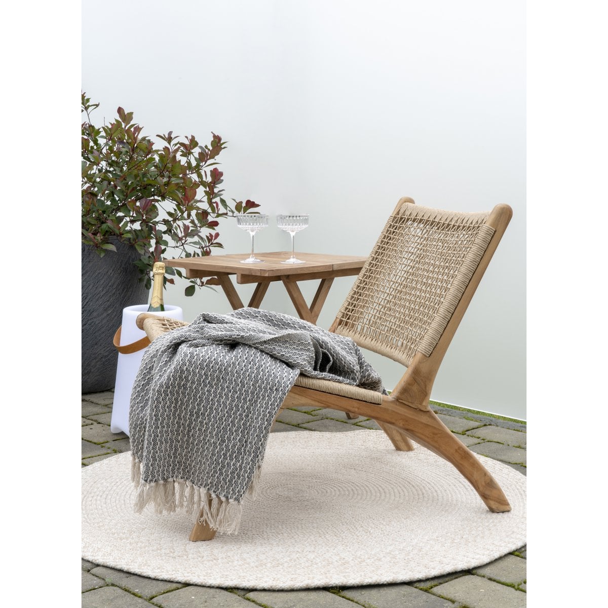 Runder Teppich aus recyceltem PET sand, Ø 120 cm | VIA X SELECTION
