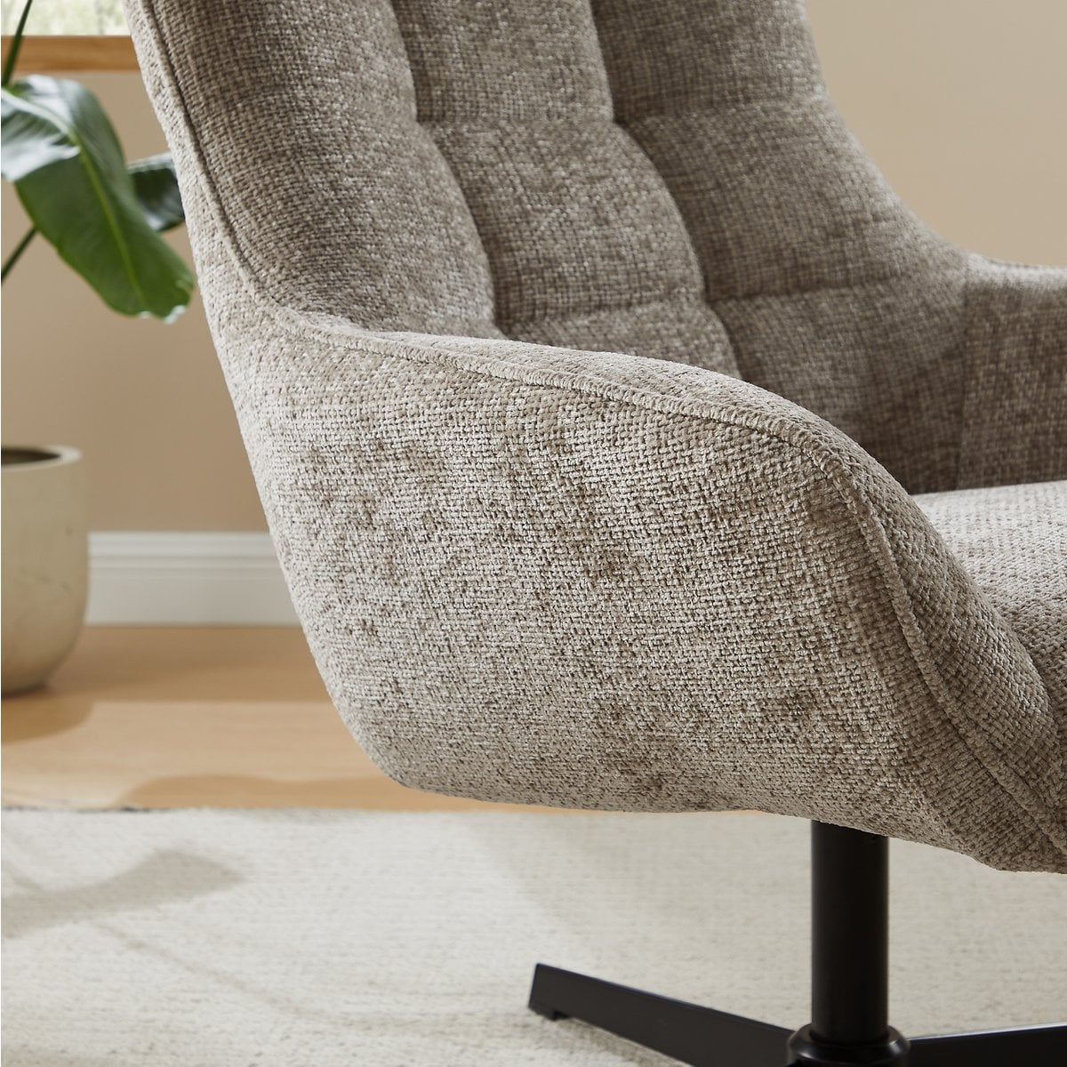 Drehsessel aus Chenille hellgrau | VIA X SELECTION