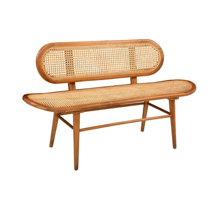 Sitzbank aus Rattan natur 141 cm mit Teakgestell | VIA X SELECTION