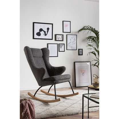 Schaukelstuhl in Teddyfell-Optik in Grau | VIA X SELECTION