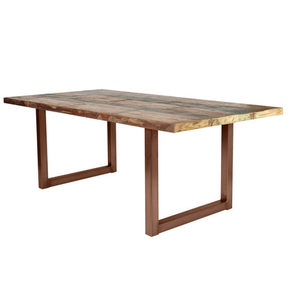 Esstisch Altholz bunt akzentuiert, 160 × 85 cm | VIA X SELECTION