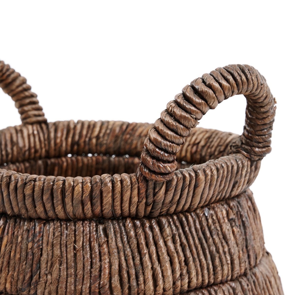 Korb aus Palmblatt dunkelbraun, 42 × 42 × 33 cm | VIA X SELECTION