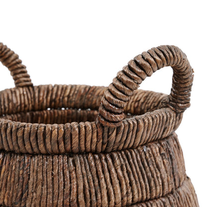 Korb aus Palmblatt dunkelbraun, 42 × 42 × 33 cm | VIA X SELECTION