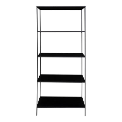 Regal aus schwarzem Stahl mit 5 Böden, 80 × 36 × 170 cm | VIA X SELECTION