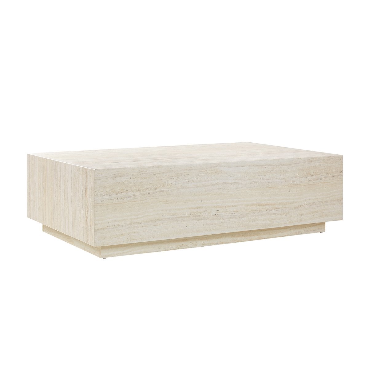 Couchtisch in Travertinoptik, 120 × 75 × 35 cm | VIA X SELECTION