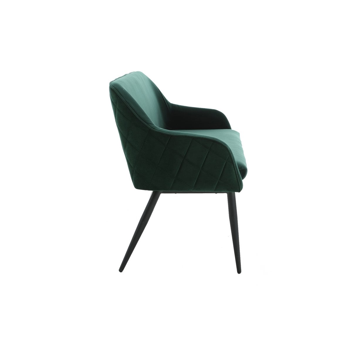 Sitzbank aus Samt dunkelgrün 160 cm mit Rautensteppung | VIA X SELECTION