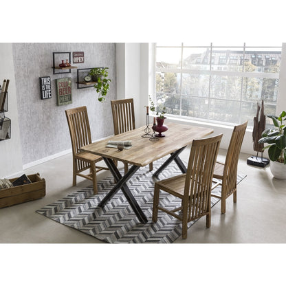 Esszimmerstuhl aus recyceltem Teakholz mit hoher Rückenlehne | VIA X SELECTION