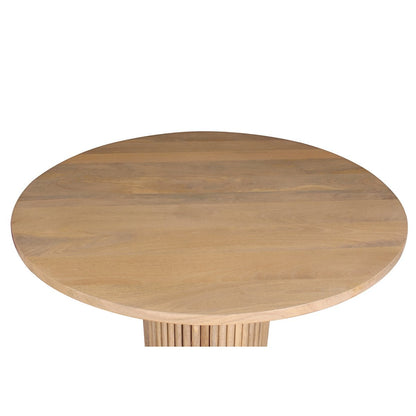 TOM TAILOR Home runder Esstisch Mangoholz gerippter Mittelfuß 120 cm | VIA X SELECTION