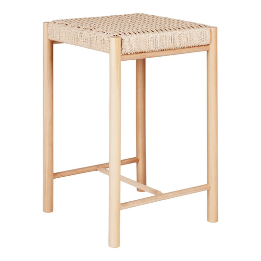 Tresenhocker aus Pappelholz und Papierkordel in Natur | VIA X SELECTION