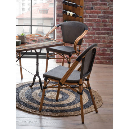 Bistrostuhl in Rattanoptik mit beigem Aluminiumgestell im 2er-Set | VIA X SELECTION