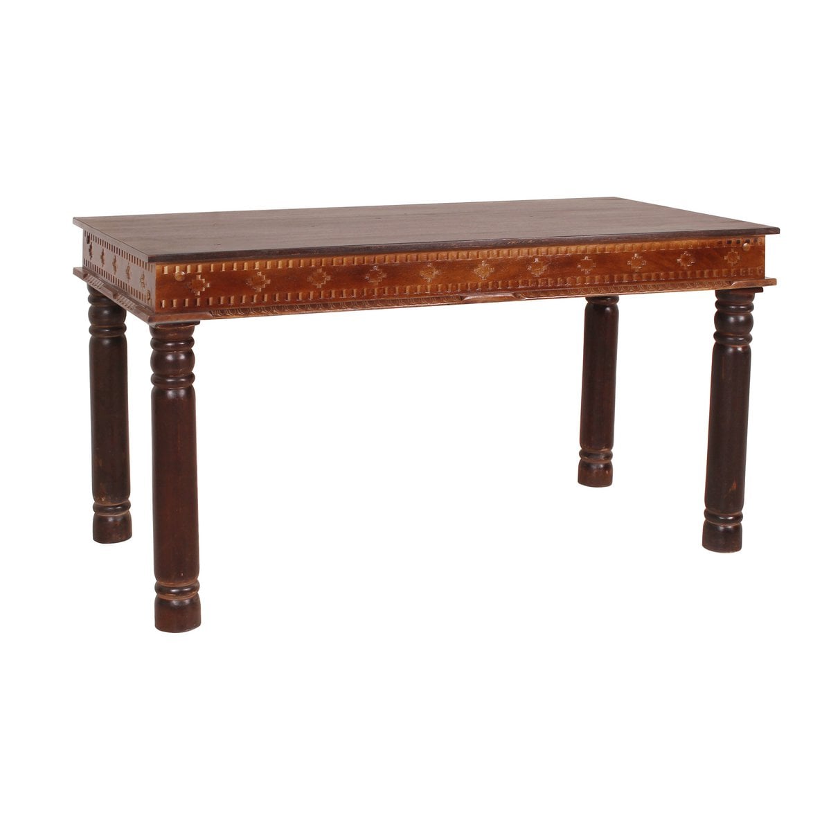 Esstisch Altholz Schnitzdetails, 140 × 70 cm | VIA X SELECTION