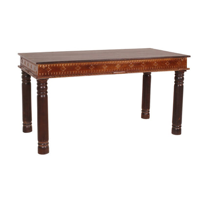 Esstisch Altholz Schnitzdetails, 140 × 70 cm | VIA X SELECTION
