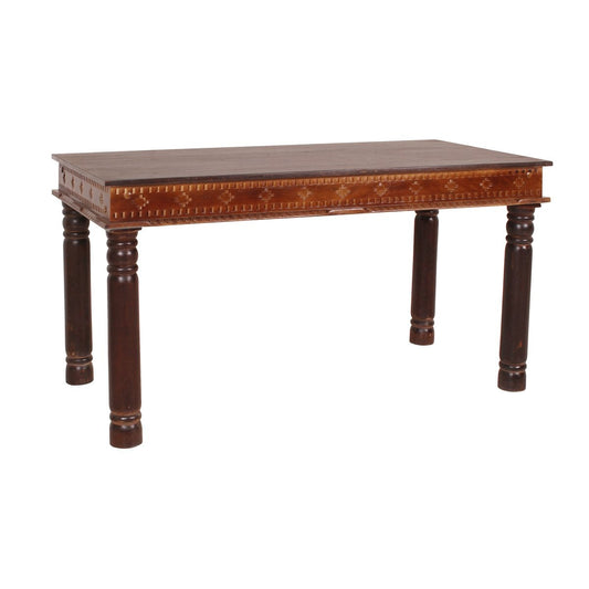 Esstisch Altholz Schnitzdetails, 140 × 70 cm | VIA X SELECTION