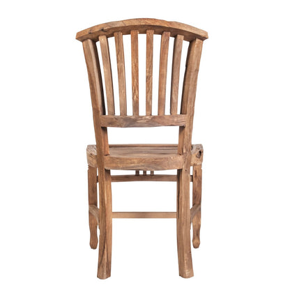 Esszimmerstuhl aus recyceltem Teakholz mit Lederbespannung | VIA X SELECTION