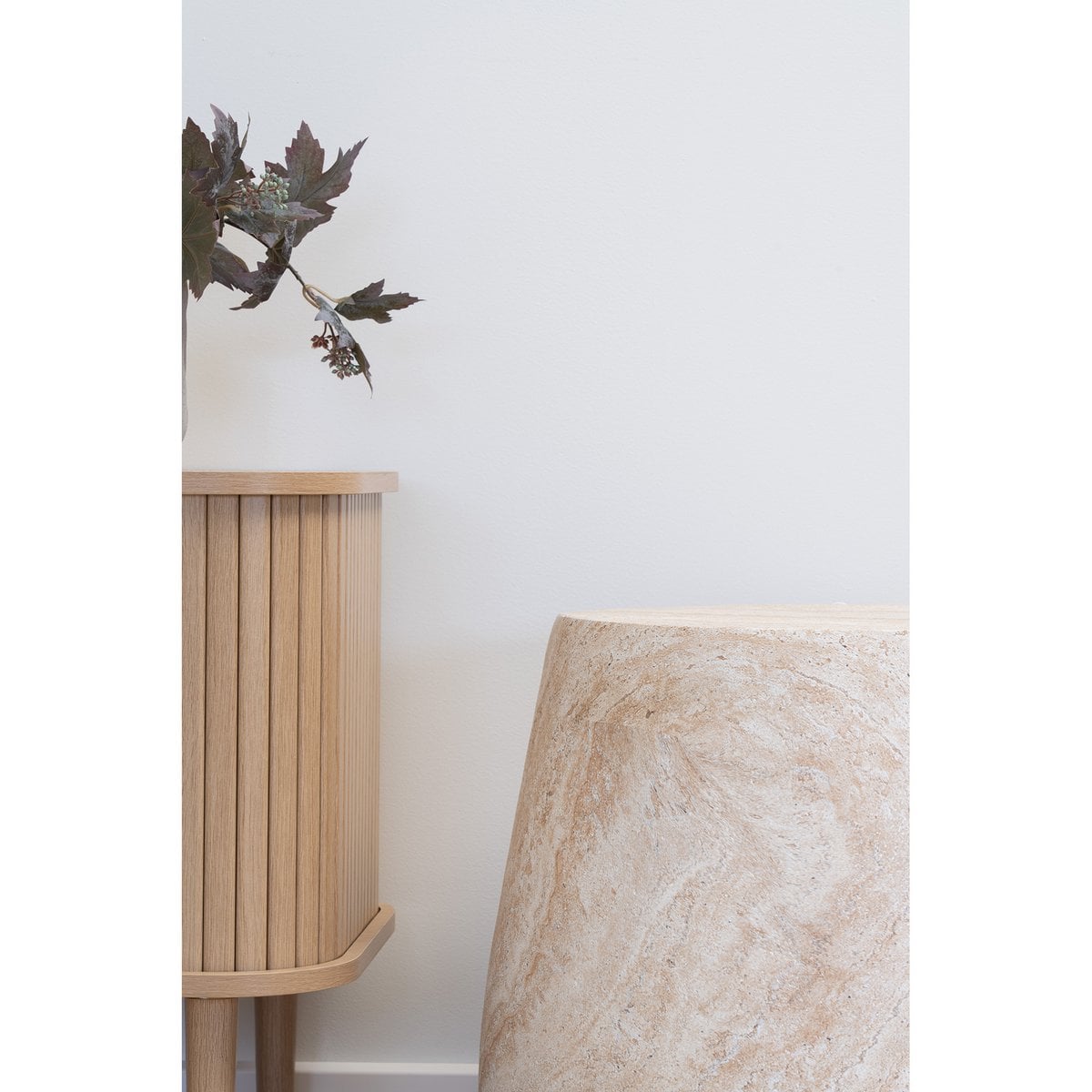 Runder Beistelltisch in Naturweiß Ø 47,5 × 41 cm | VIA X SELECTION