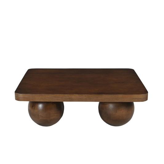 Couchtisch aus Mangoholz mit Kugelfüßen, 90 × 90 × 28 cm | VIA X SELECTION