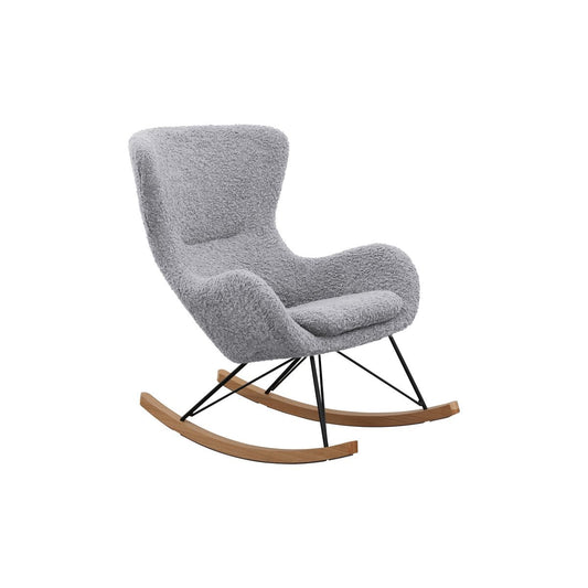 Schaukelstuhl in Teddyfell-Optik hellgrau | VIA X SELECTION
