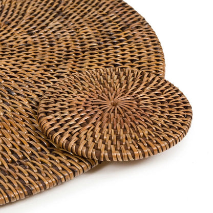 Rundes Platzset aus Rattan in Naturbraun | VIA X SELECTION