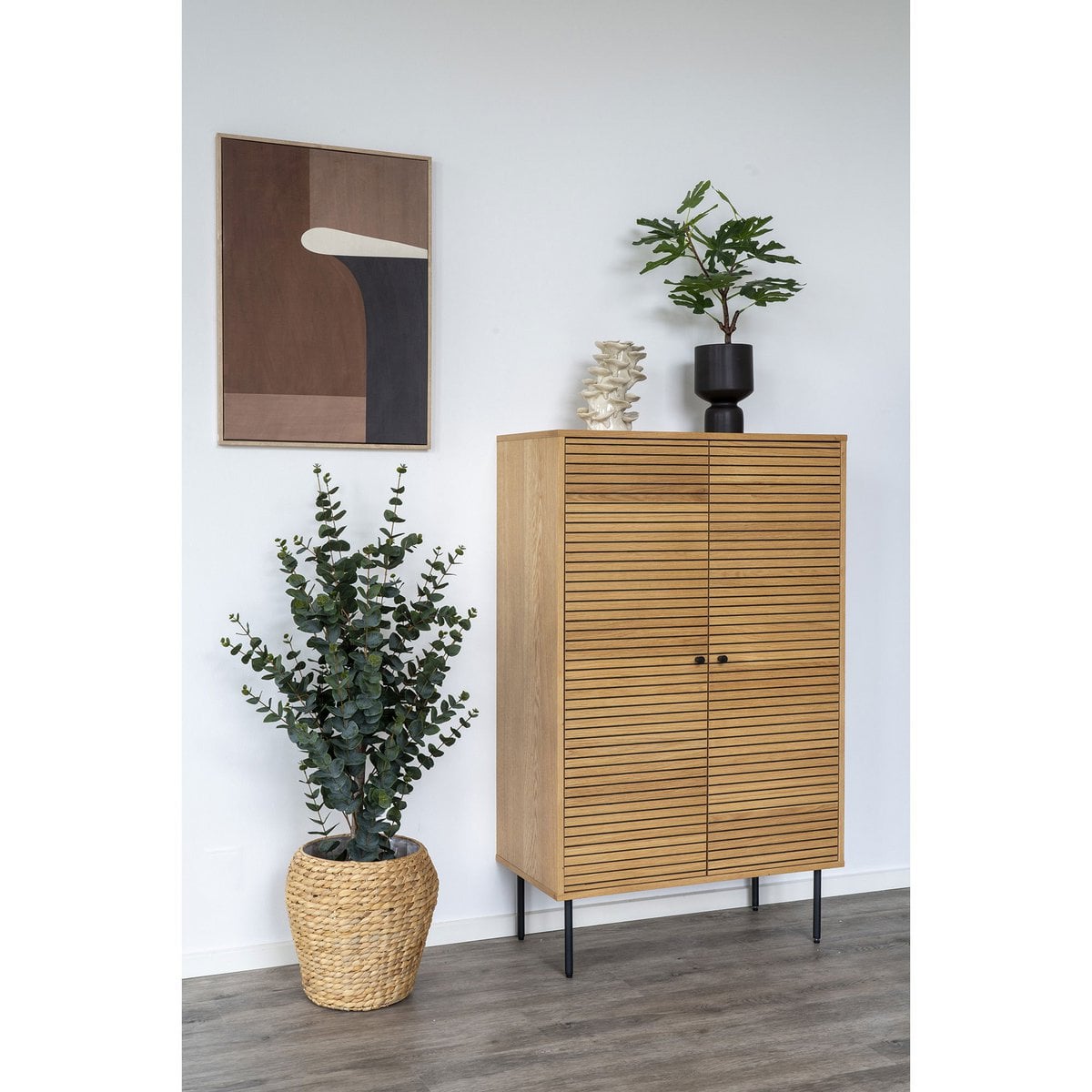 Blumentopf aus Keramik, Schwarz, 15 × 15 × 23,5 cm | VIA X SELECTION