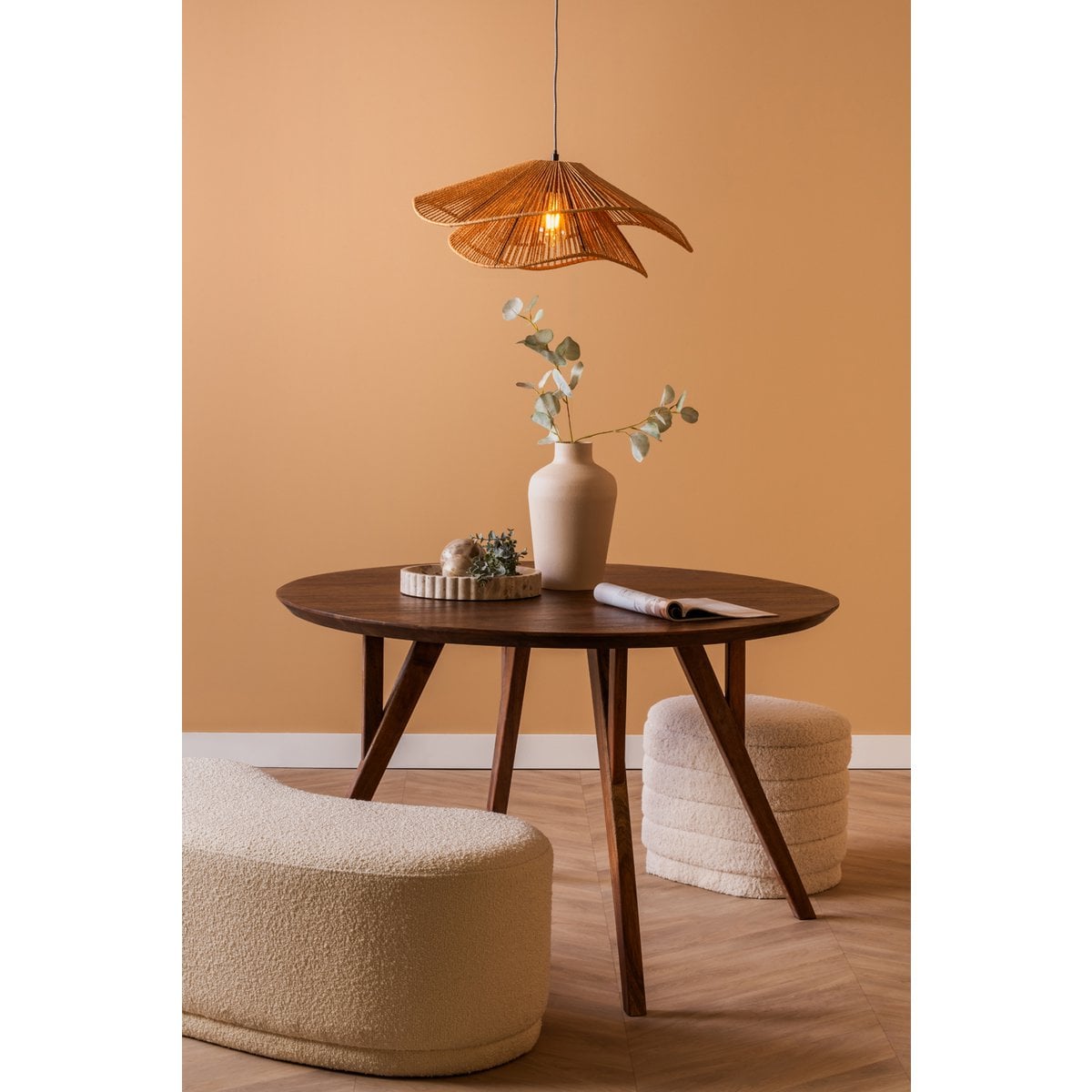 Leitmotiv Sombra Double Pendelleuchte aus Jute in Beige | VIA X SELECTION