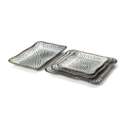 Rechteckiger Keramikteller in Grau-Braun 30,5 cm | VIA X SELECTION