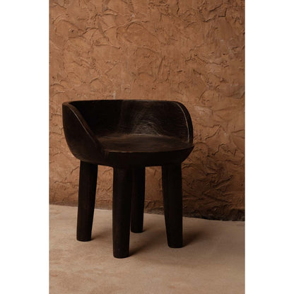 Niedriger Stuhl aus Holz dunkelbraun mit Schalenform | VIA X SELECTION