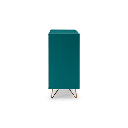 Kommode blaugrün mit 4 Schubladen, 40 × 90 × 90 cm | VIA X SELECTION