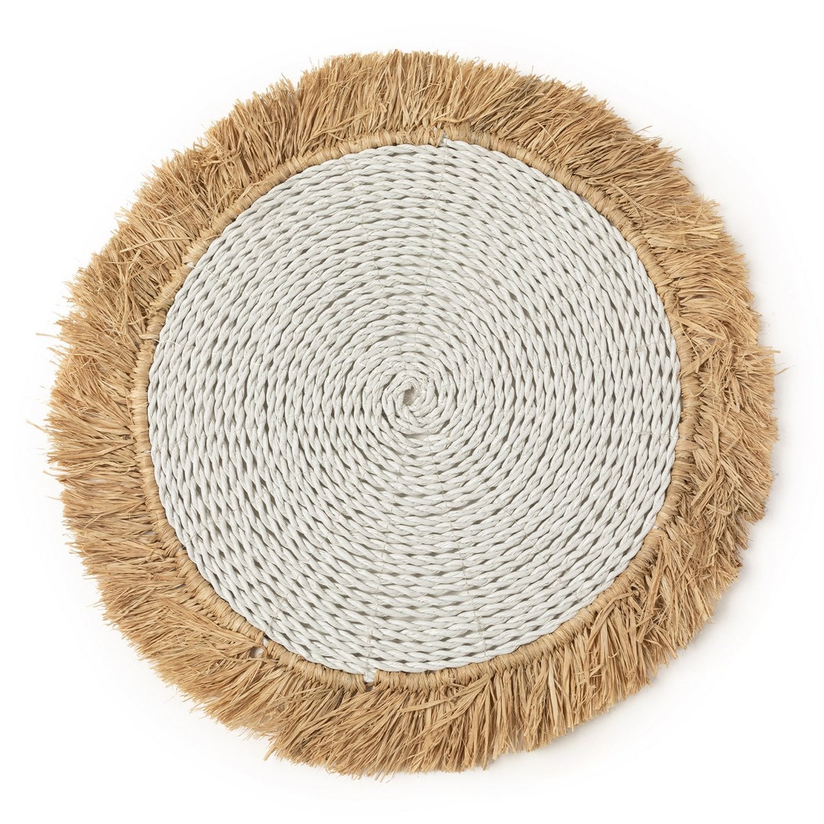 Platzset aus Seegras und Raffia in Weiß-Natur | VIA X SELECTION