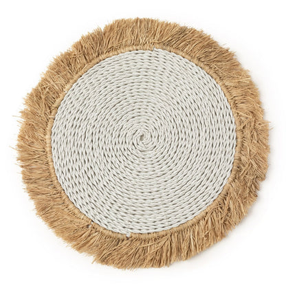 Platzset aus Seegras und Raffia in Weiß-Natur | VIA X SELECTION
