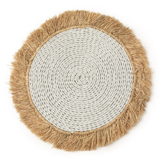 Platzset aus Seegras und Raffia in Weiß-Natur | VIA X SELECTION