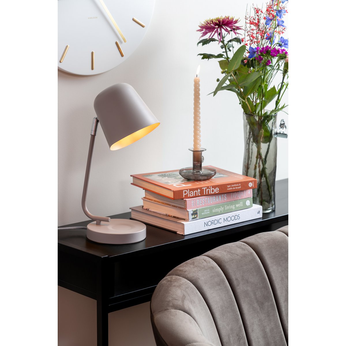 Leitmotiv Enchant Tischleuchte in Grau, 39 cm | VIA X SELECTION