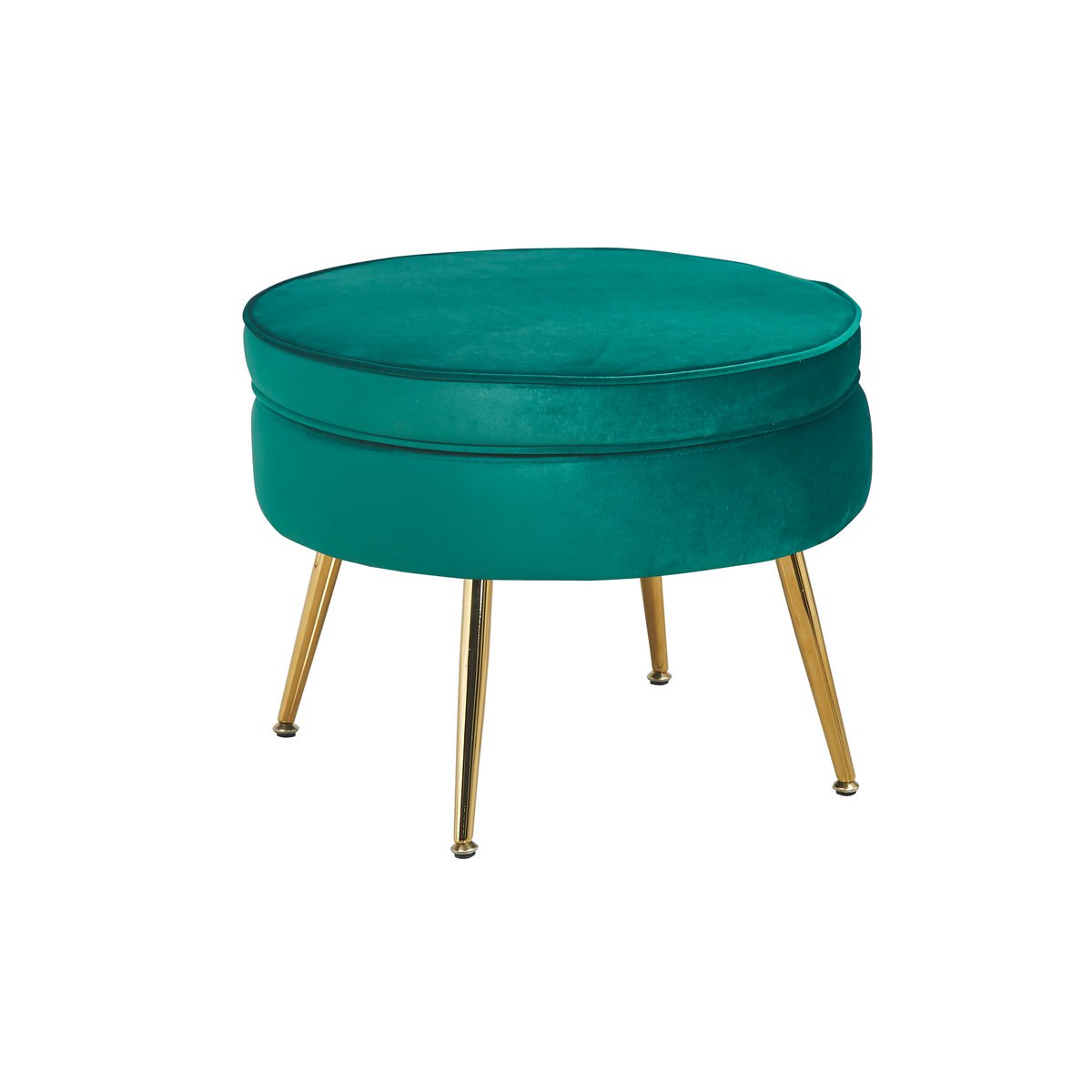 Runder Samt-Pouf Grün | VIA X SELECTION